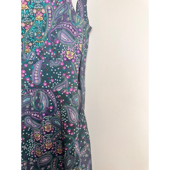 Athleta Dahlia Paisley Floral‎ Sleeveless Mini Dress Athletic Athleisure, Medium - Picture 4 of 8